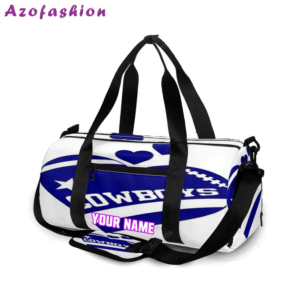 Dallas cowboys cowboys ball heart personalized name travel bag gym bag 411 Travel Bag