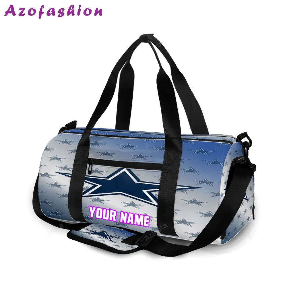 Dallas cowboys small stars behind personalized name travel bag gym bag 1029 Travel Bag