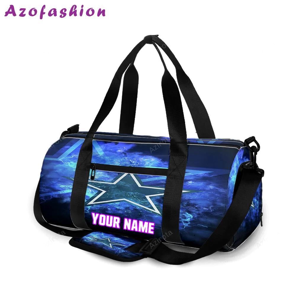 Dallas cowboys star lighting thunder personalized name travel bag gym bag 1255 Travel Bag