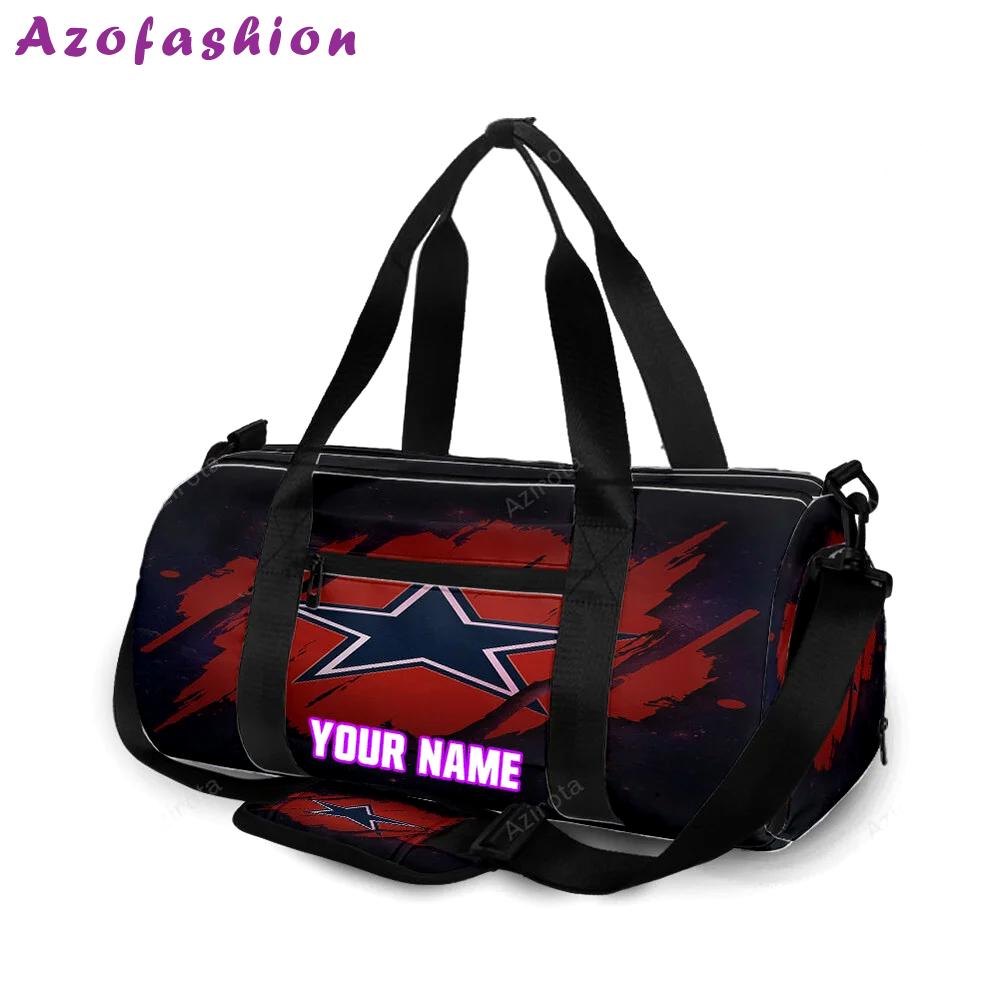 Dallas cowboys star red wood personalized name travel bag gym bag 1915 Travel Bag