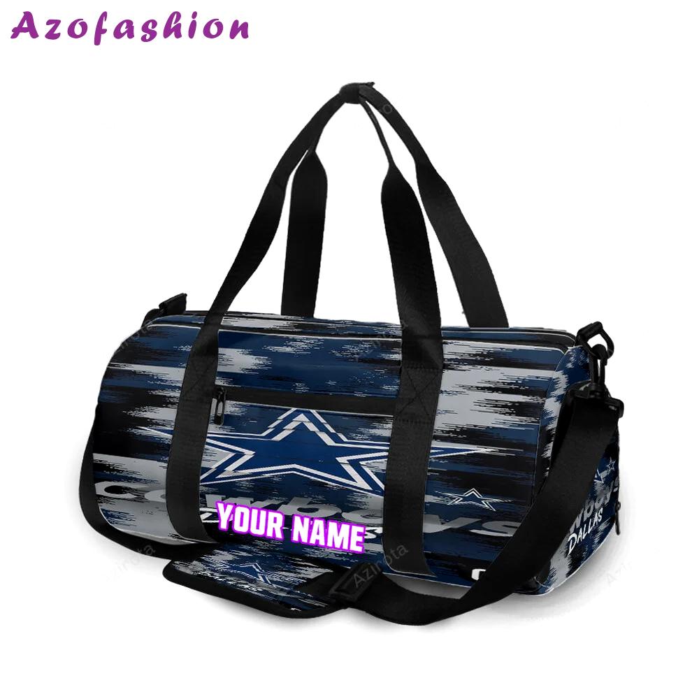 Dallas cowboys zigzag star personalized name travel bag gym bag 1077 Travel Bag
