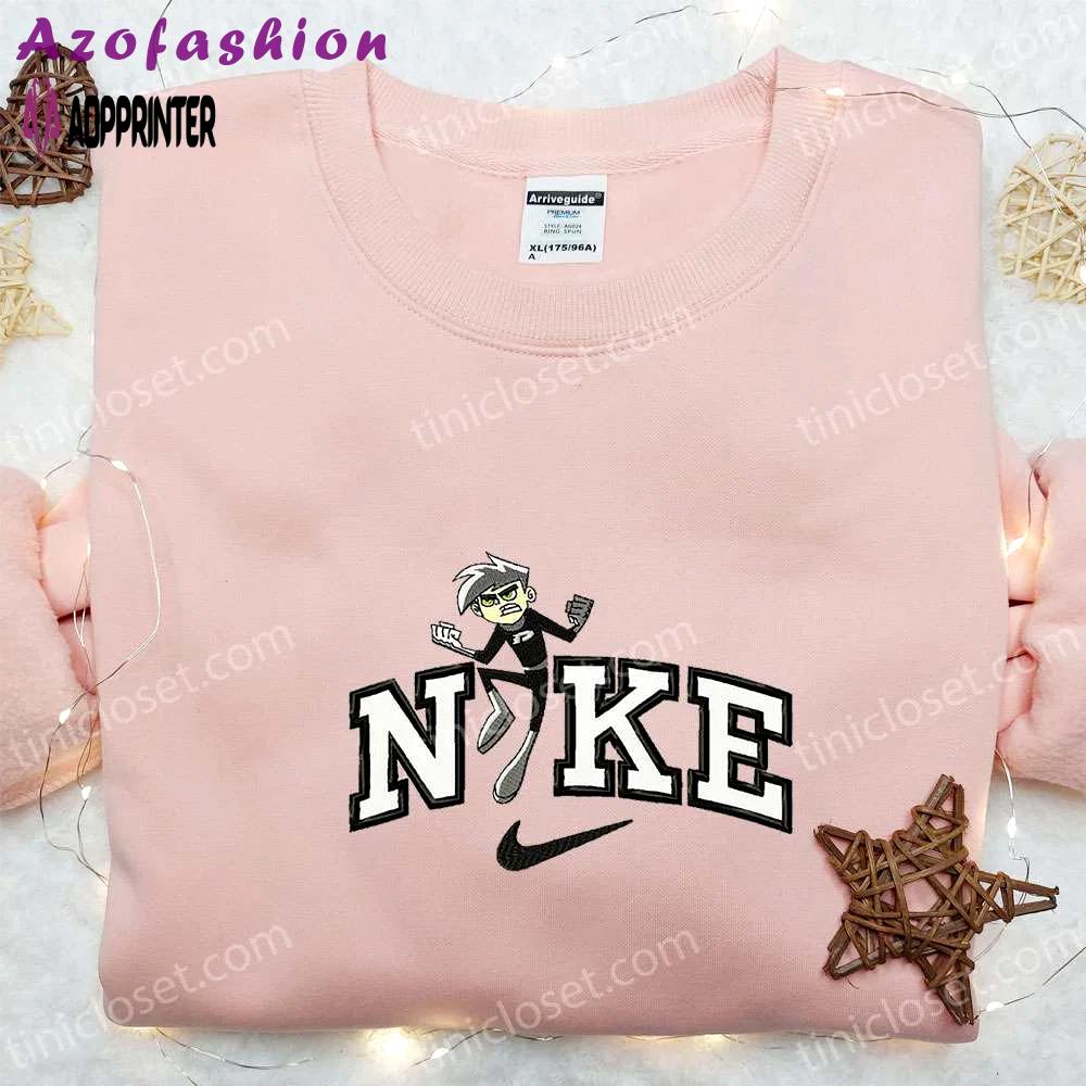 Danny phantom x nike cartoon embroidered shirt – stylish & unique nike-inspired design! Embroidered Shirt