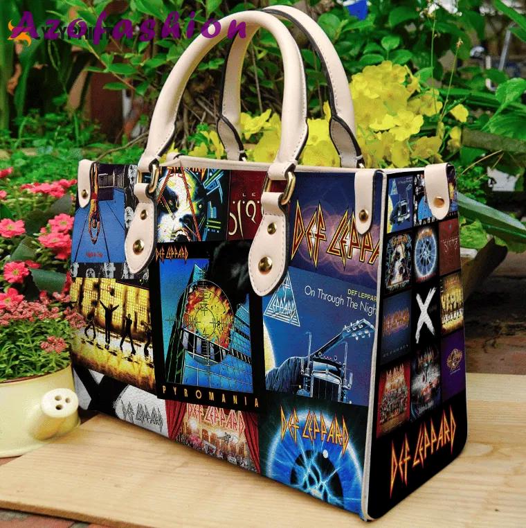 Def leppard leather handbag gift for women 2777 Women Leather Hand Bag