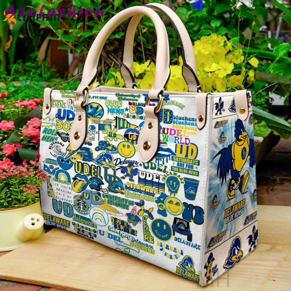 Delaware blue hens 2 leather handbag 1 3358 Women Leather Hand Bag