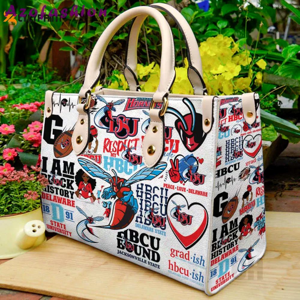 Delaware state hornets leather handbag gift for women 497 Women Leather Hand Bag
