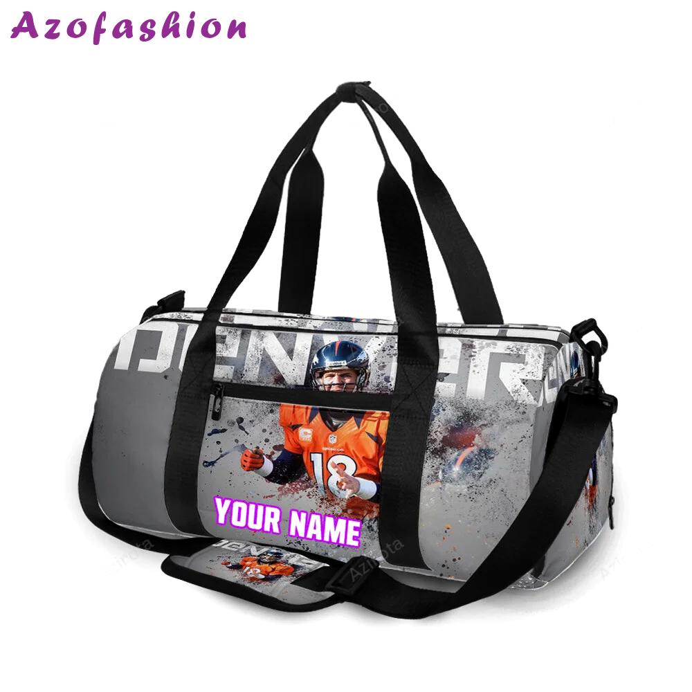Denver broncos 18 peyton manning v46 personalized name travel bag gym bag 1589 Travel Bag
