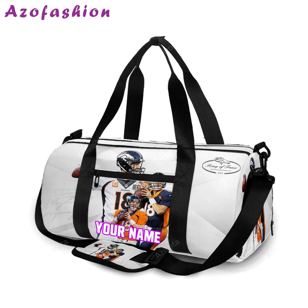 Denver broncos 18 peyton manning v50 personalized name travel bag gym bag 745 Travel Bag