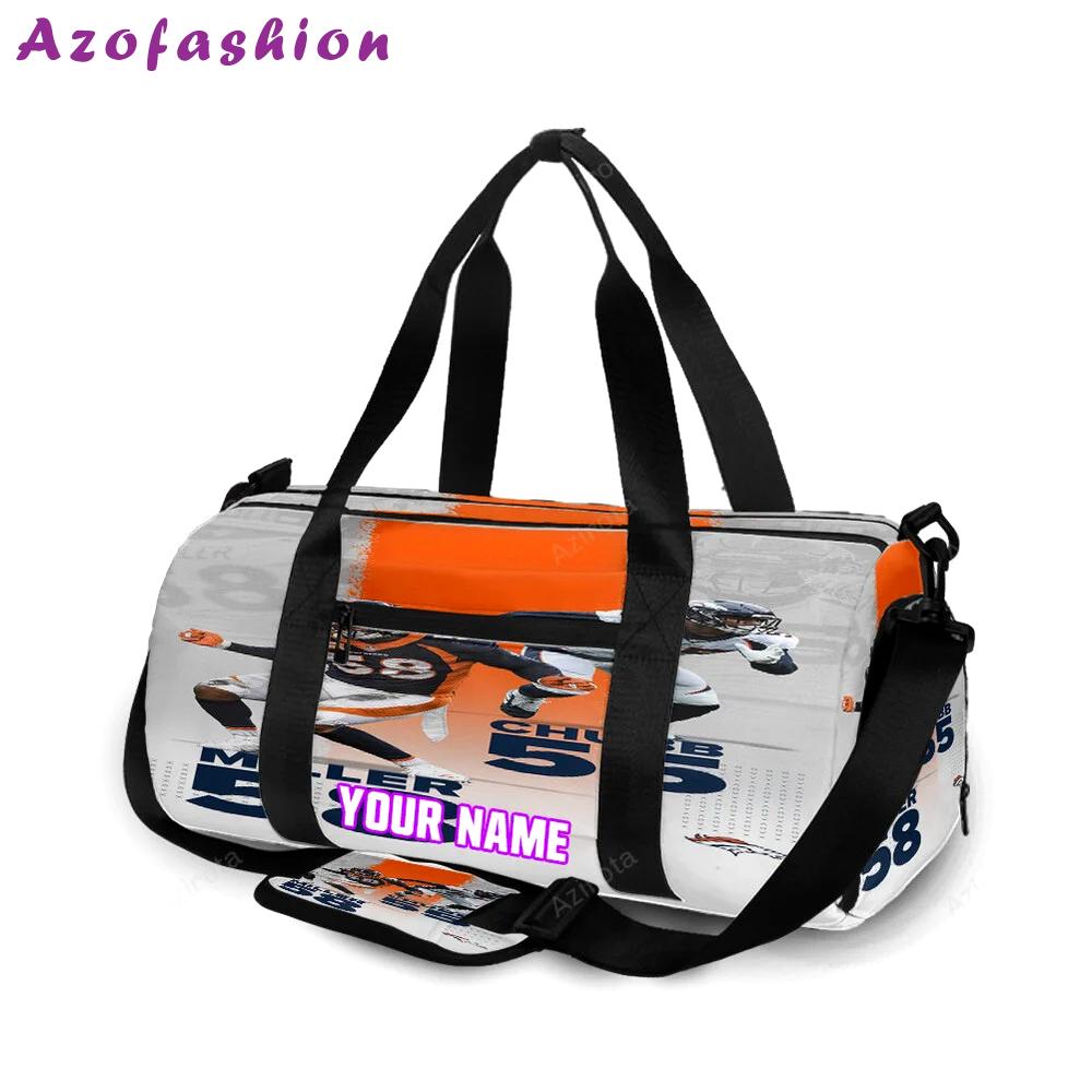 Denver broncos chubb x miller personalized name travel bag gym bag 1334 Travel Bag