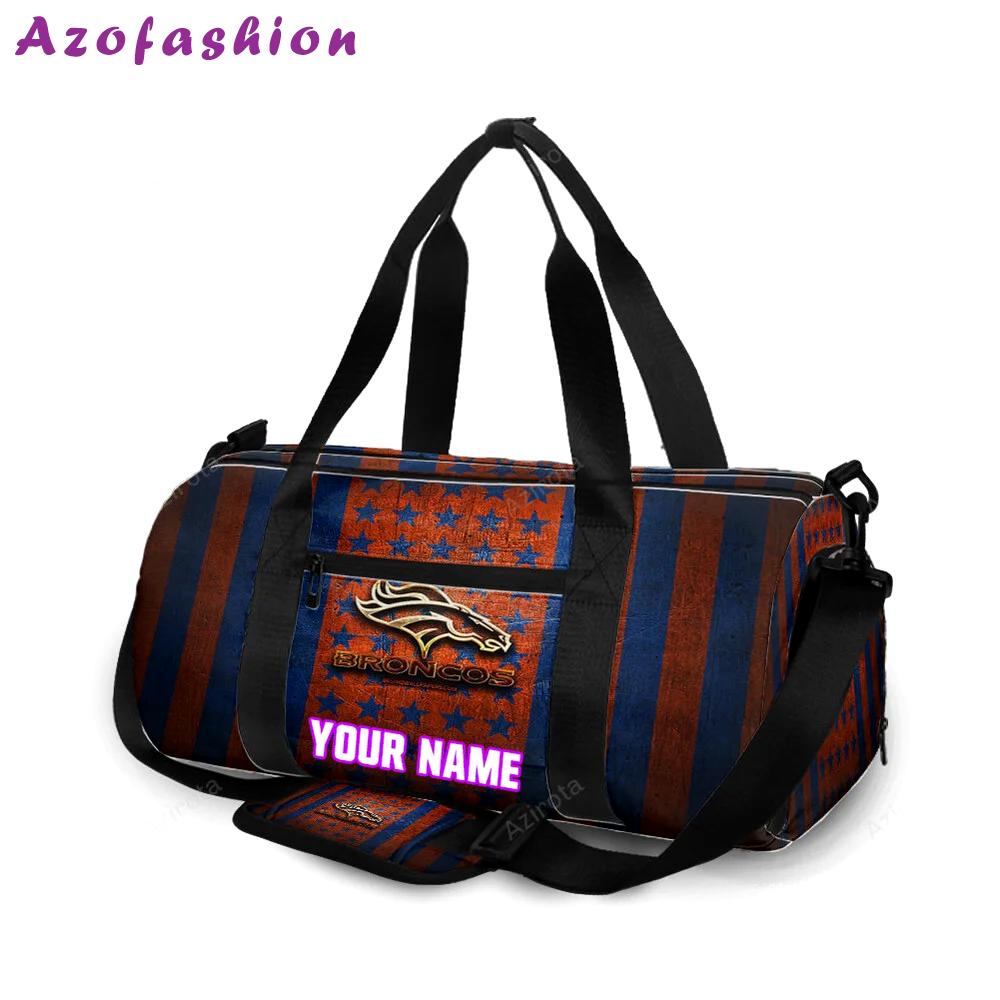 Denver broncos emblem v37 personalized name travel bag gym bag 114 Travel Bag