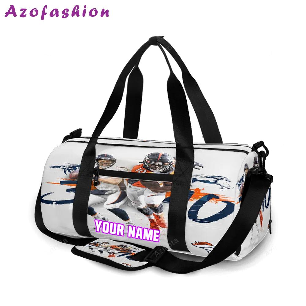 Denver broncos russell wilson x jerry jeudy v54 personalized name travel bag gym bag 1093 Travel Bag