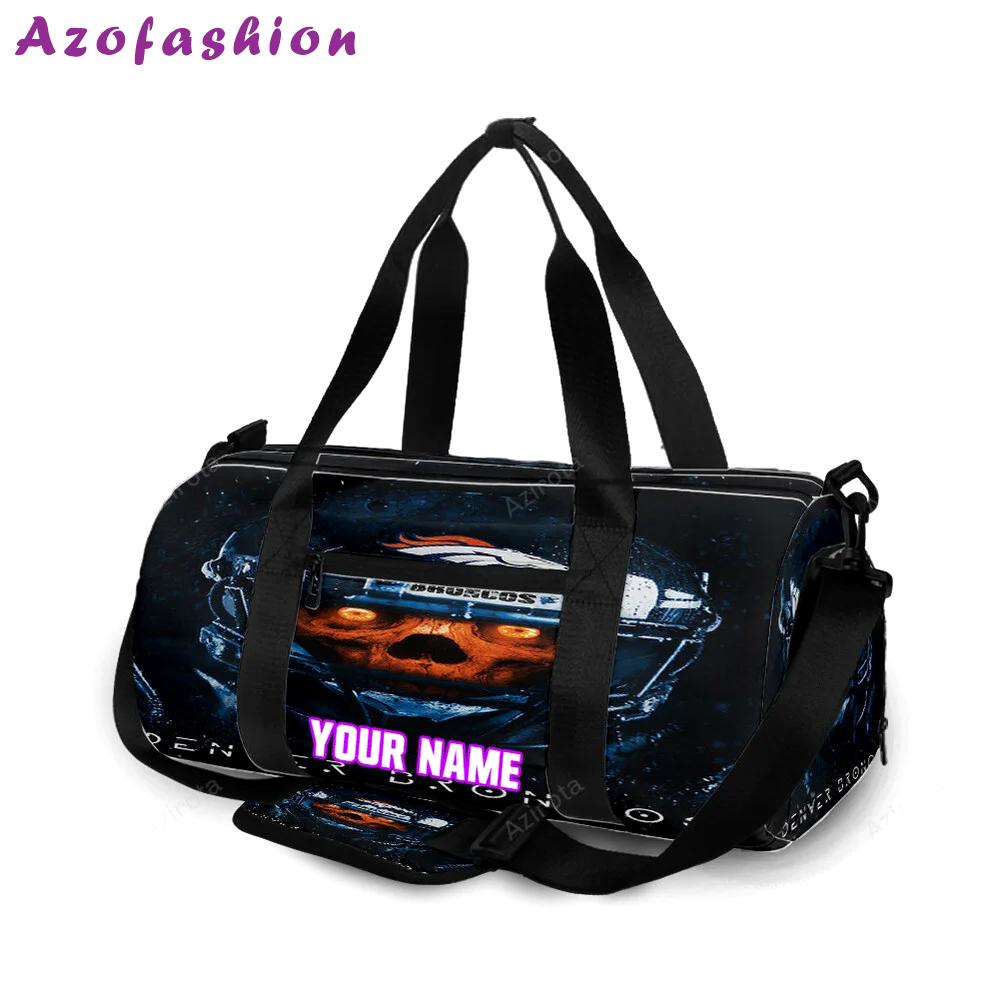 Denver broncos skull v31 personalized name travel bag gym bag 1751 Travel Bag