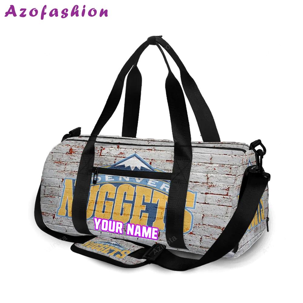 Denver nuggets white brick wall personalized name travel bag gym bag 1867 Travel Bag