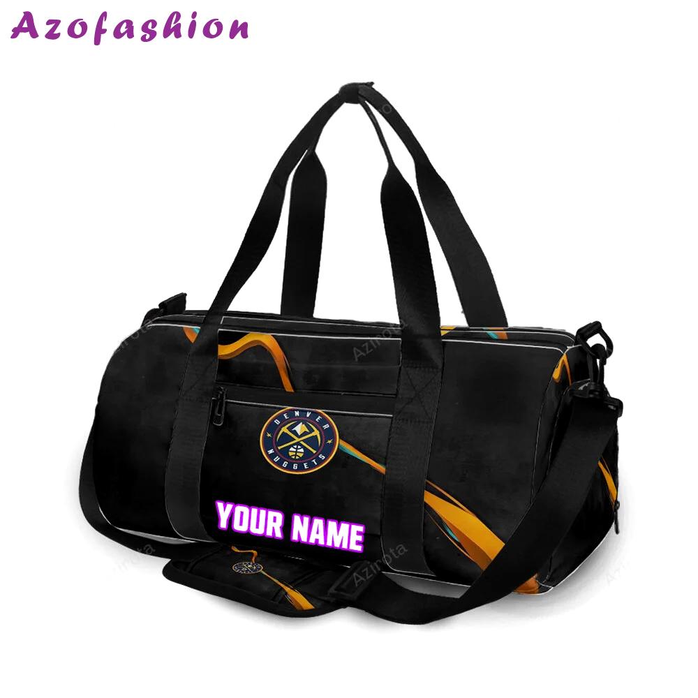 Denver nuggets yellow pink purple personalized name travel bag gym bag 1176 Travel Bag