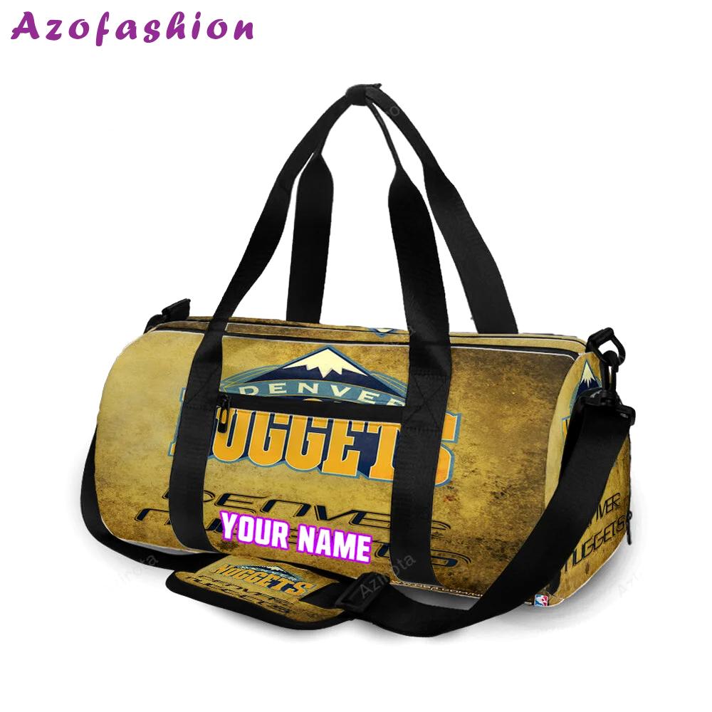 Denver nuggets yellow smoke black personalized name travel bag gym bag 2017 Travel Bag