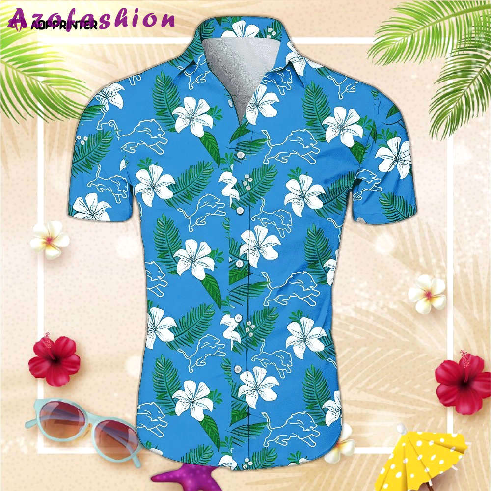 Detroit lions beach shirt hawaiian shirt short sleeve for summer nfl Hawaii Shirt