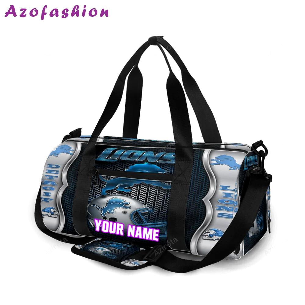 Detroit lions emblem helmet personalized name travel bag gym bag 427 Travel Bag