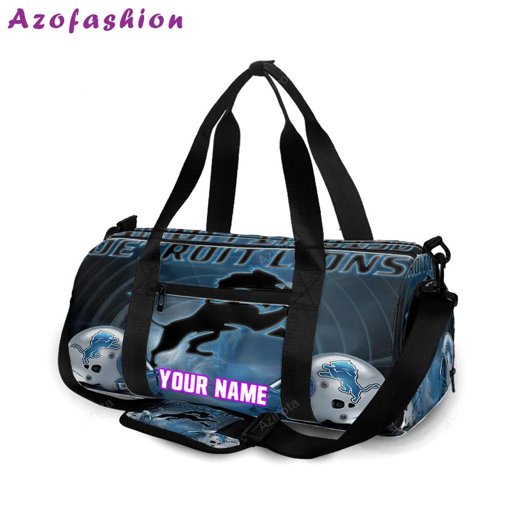 Detroit lions emblem helmet v6 personalized name travel bag gym bag 243 Travel Bag