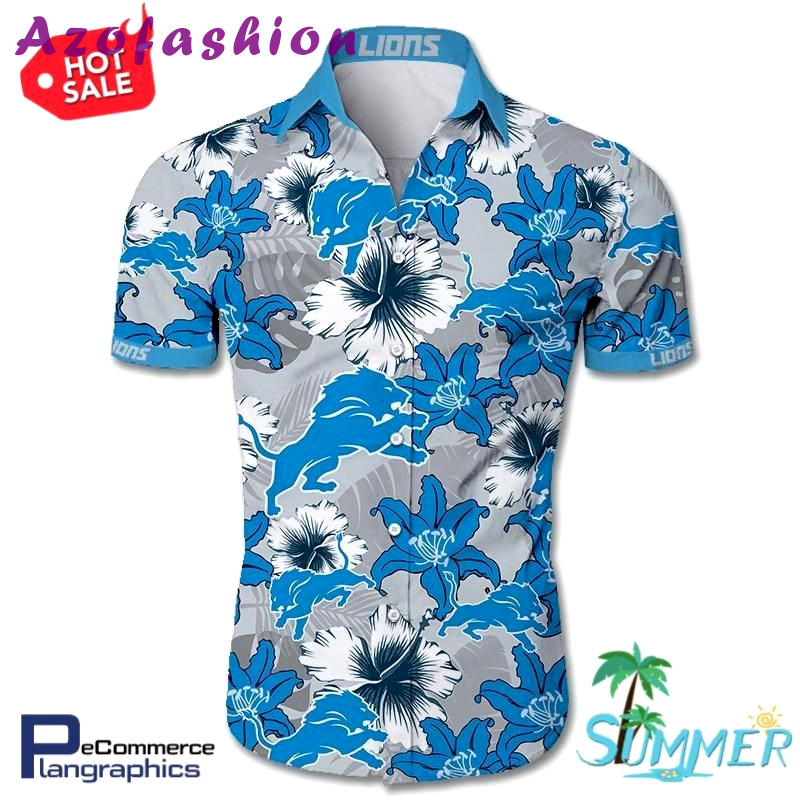 Detroit lions hawaiian aloha shirt hawaiian shorts beach short shirt Hawaii Shirt Shorts & Flip Flops
