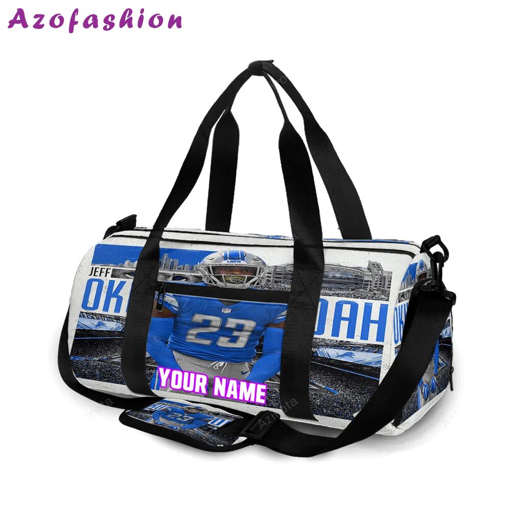Detroit lions jeff okudah v3 personalized name travel bag gym bag 197 Travel Bag