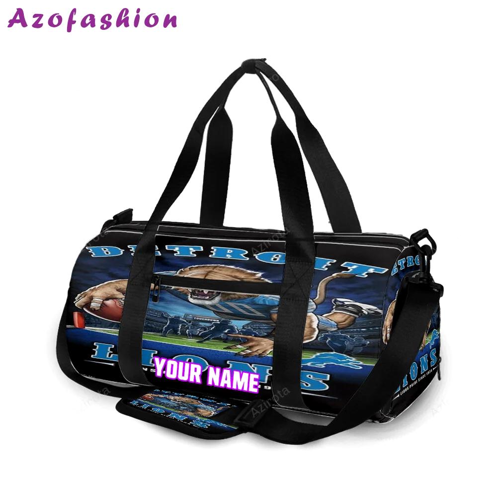 Detroit lions mascot v2 personalized name travel bag gym bag 961 Travel Bag