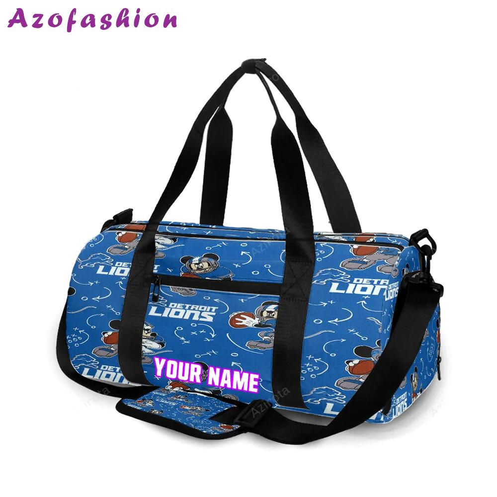 Detroit lions mickey seamless personalized name travel bag gym bag 1035 Travel Bag