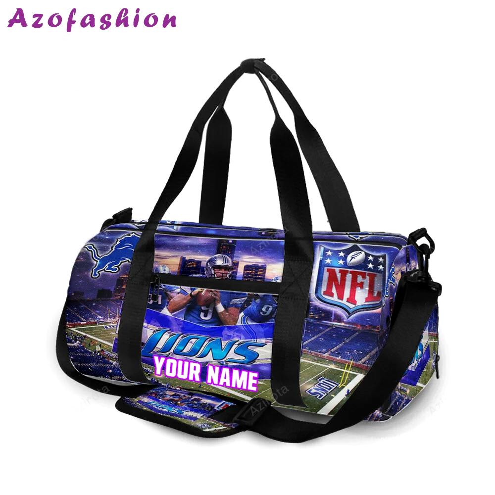 Detroit lions team v5 personalized name travel bag gym bag 1460 Travel Bag