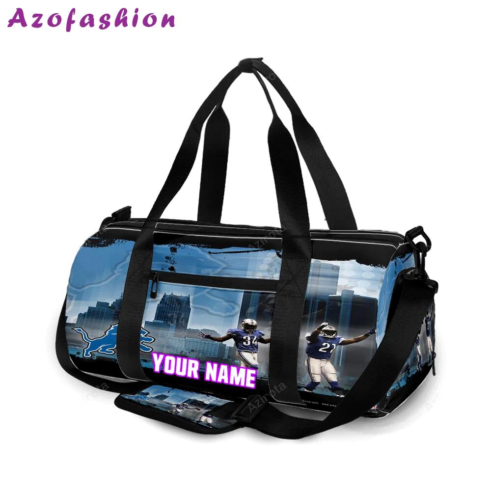 Detroit lions team v6 personalized name travel bag gym bag 418 Travel Bag