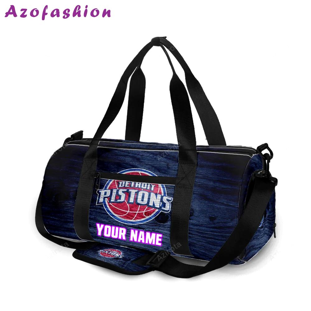 Detroit pistons navy personalized name travel bag gym bag 1149 Travel Bag