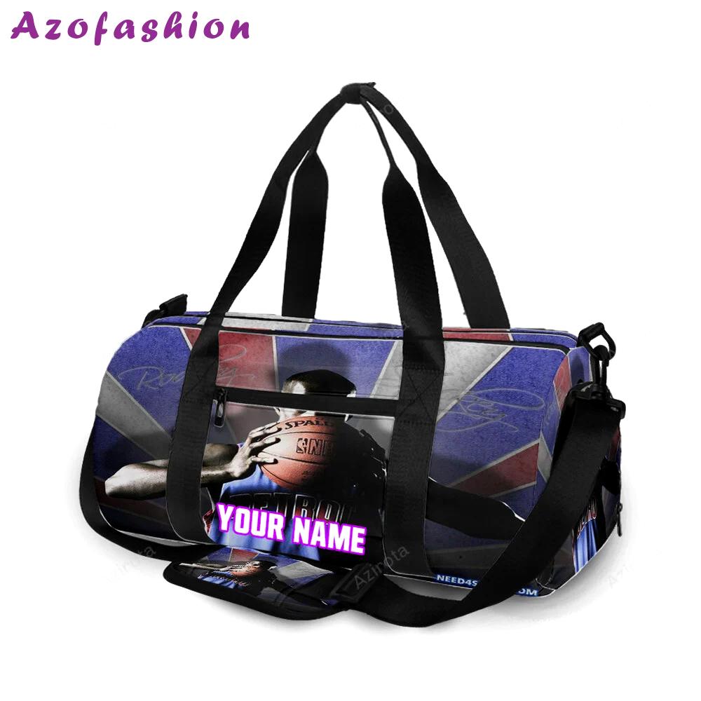 Detroit pistons rodney stuckey1 personalized name travel bag gym bag 631 Travel Bag