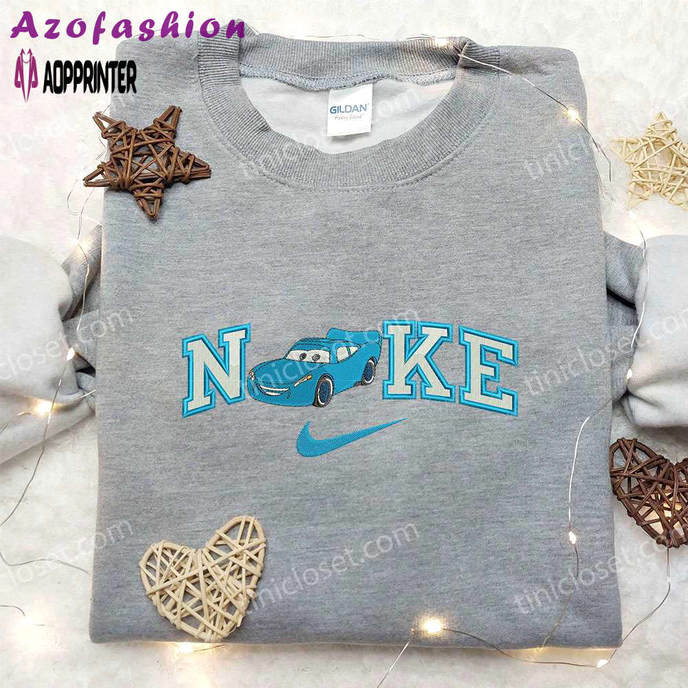 Dinoco 95 x nike embroidered shirt: car cartoon & custom design for a unique style! Embroidered Shirt