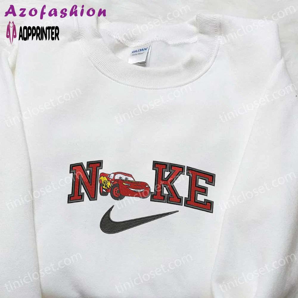 Disney characters embroidered sweatshirt lightning mcqueen x nike nike inspired shirt Embroidered Shirt