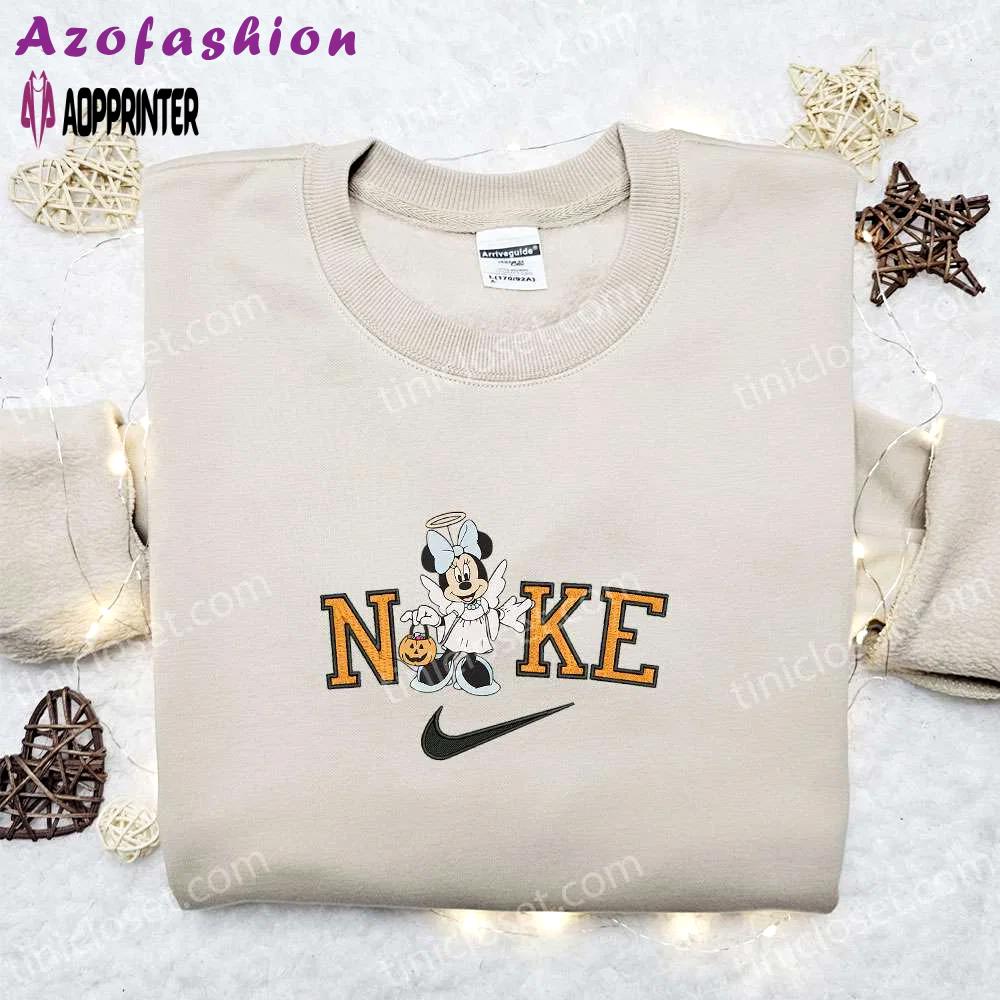 Disney minnie mouse angel x nike embroidered sweatshirt: best halloween gift idea with walt disney characters Embroidered Shirt