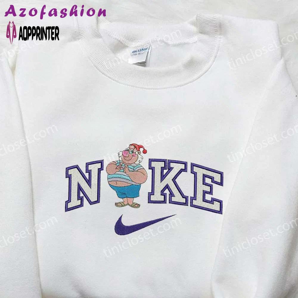 Disney nike x mr smee peter pan embroidered shirt – unique nike inspired disney shirt Embroidered Shirt