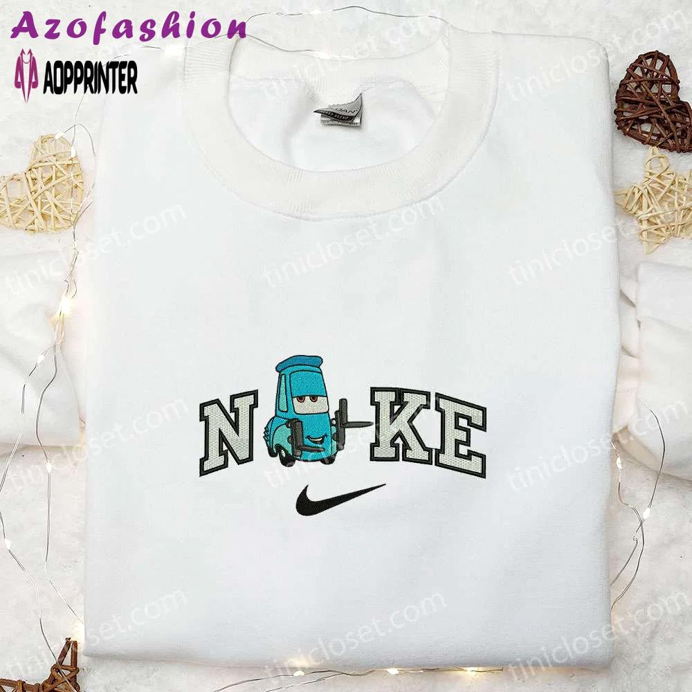 Disney pixar cars embroidered sweatshirt hoodie & t-shirt by nike: guido cars pixar collection Embroidered Shirt