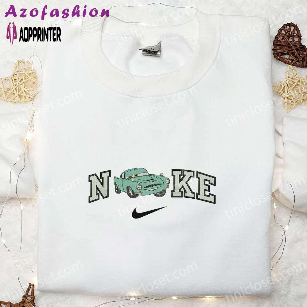 Disney pixar cars nike embroidered sweatshirt hoodie & t-shirt: finn mcmissile collection Embroidered Shirt