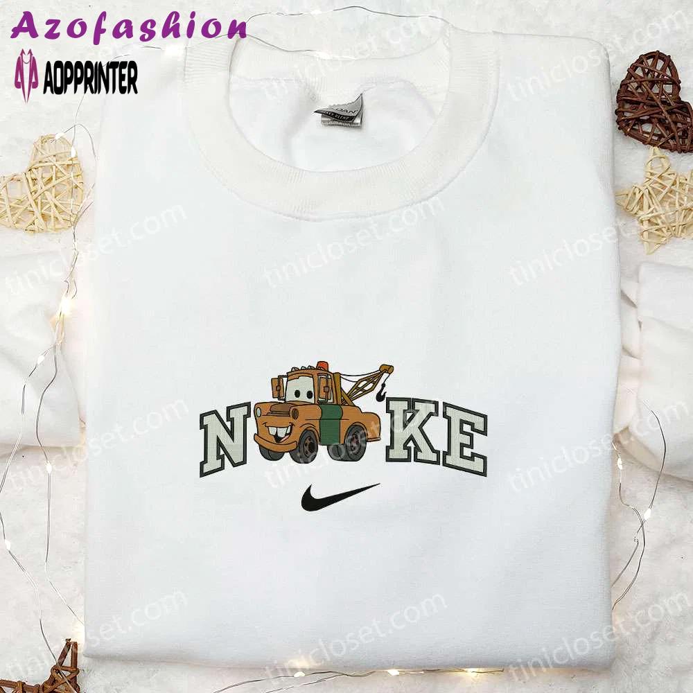 Disney pixar cars tow mater x nike embroidered sweatshirt & t-shirt: nike inspired hoodie Embroidered Shirt