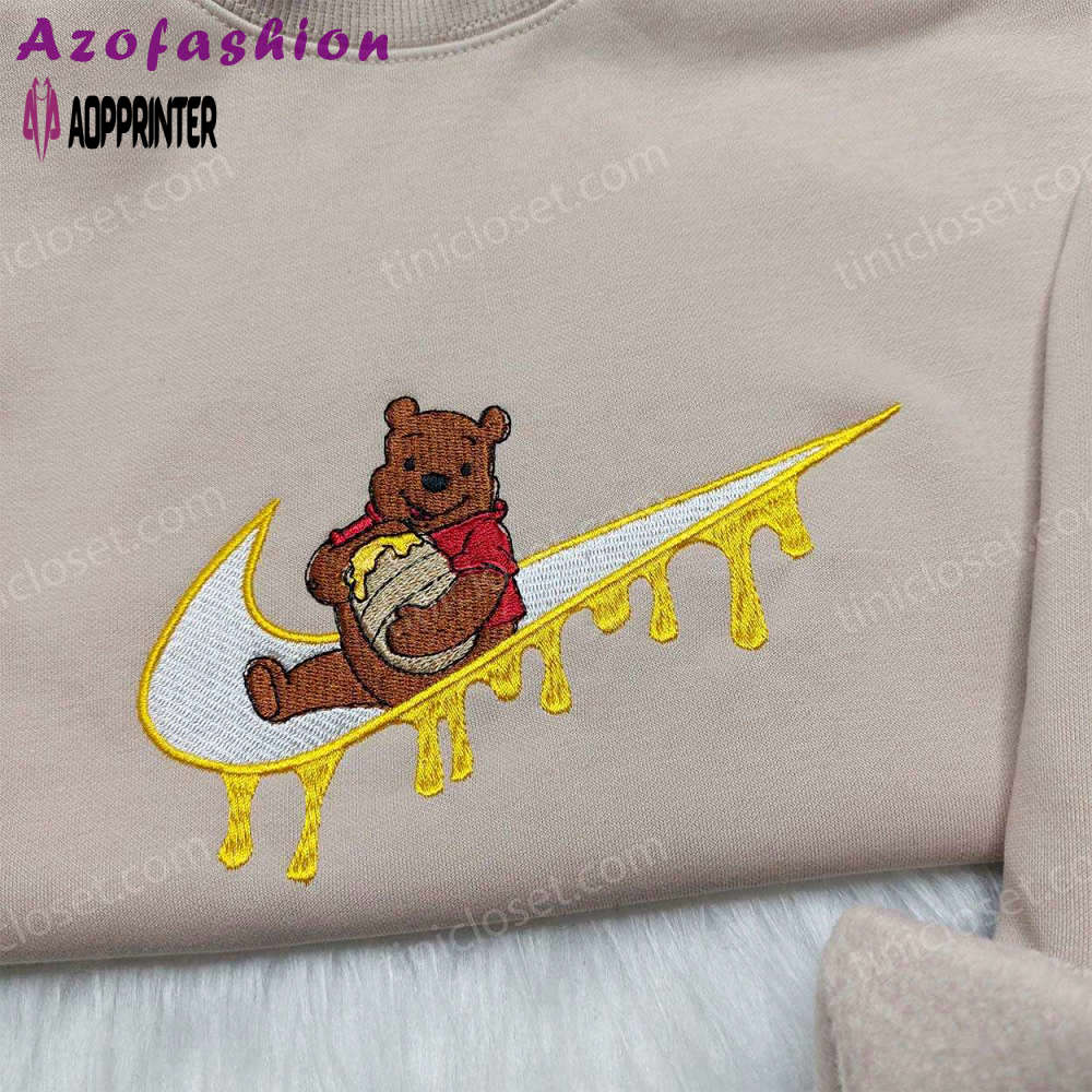 Disney winnie the pooh nike sweatshirt: custom embroidered hoodie with nike swoosh Embroidered Shirt