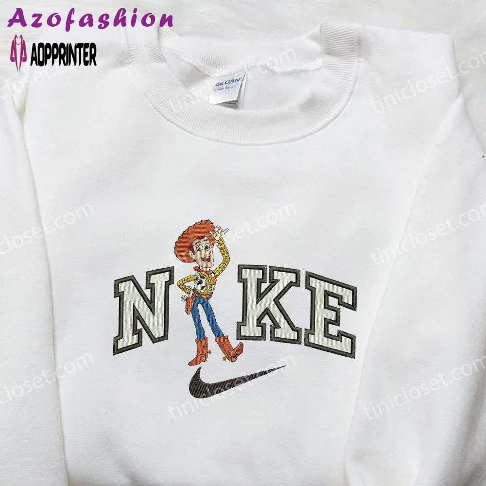 Disney woody x nike embroidered hoodie & toy story shirt – nike inspired embroidery Embroidered Shirt