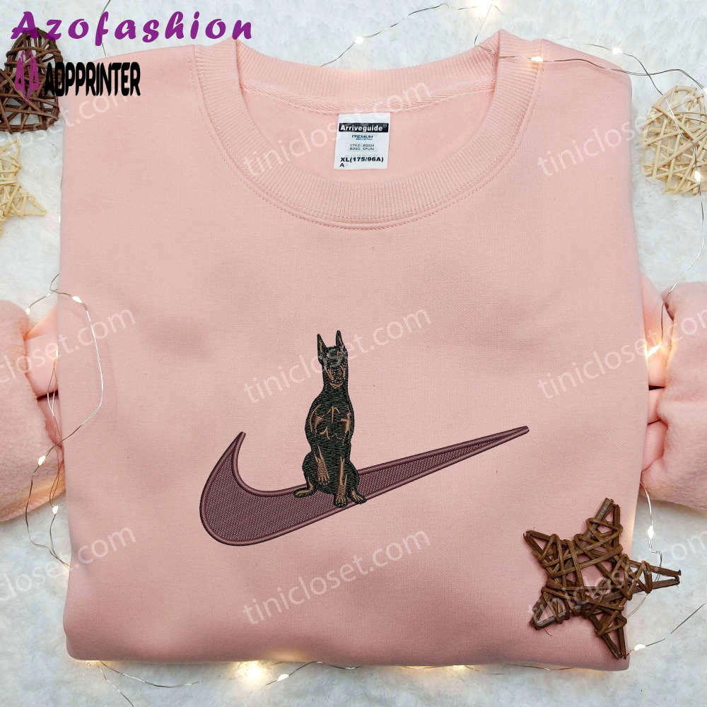 Dobermann x nike embroidered shirt – custom & inspired nike apparel Embroidered Shirt