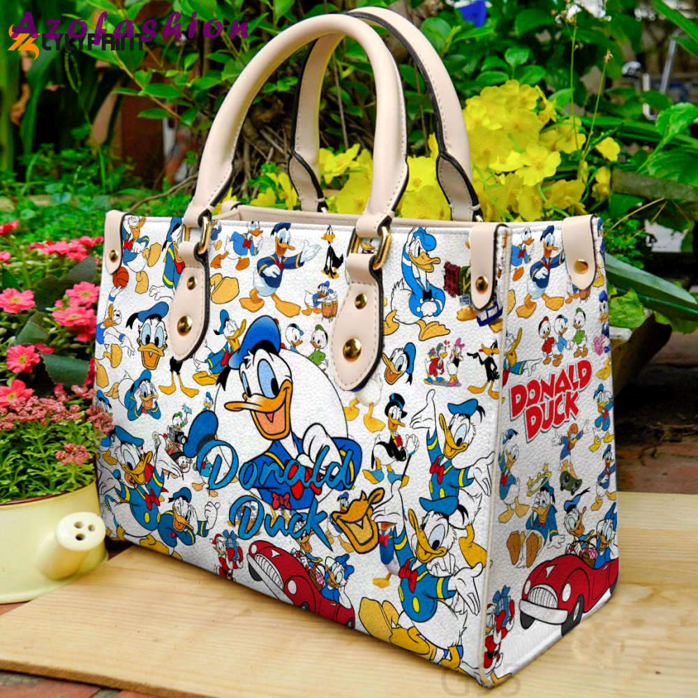 Donald duck 1 leather handbag gift for women 385 Women Leather Hand Bag