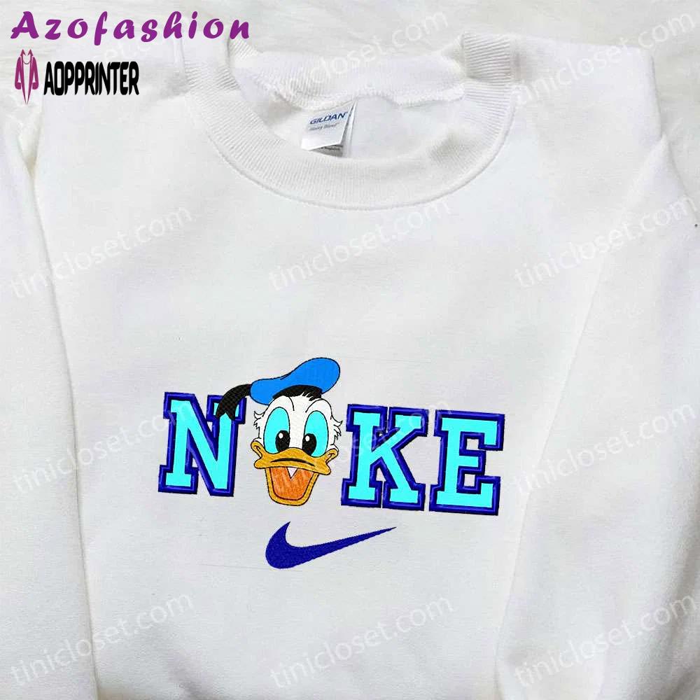 Donald duck x nike cartoon embroidered sweatshirt and shirt: unique and stylish nike-inspired designs Embroidered Shirt