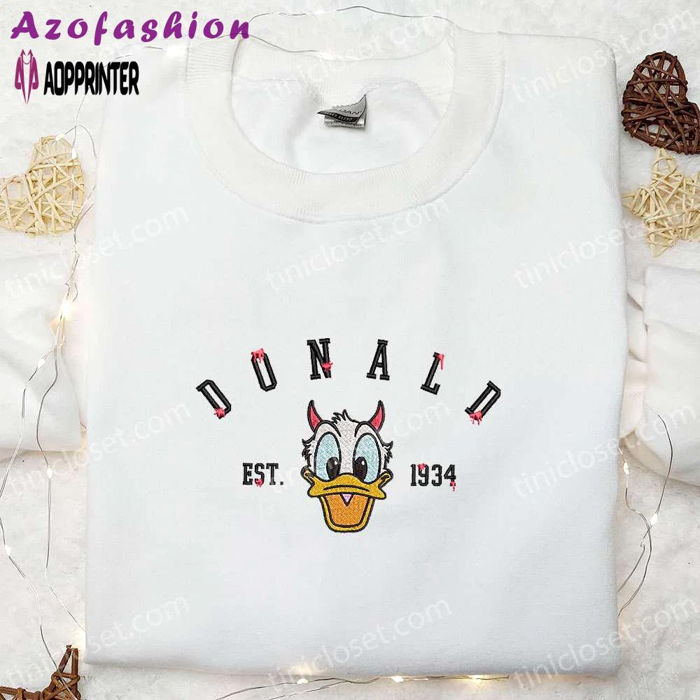 Donald est 1934 embroidered hoodie disney halloween sweatshirt cool shirt Embroidered Shirt