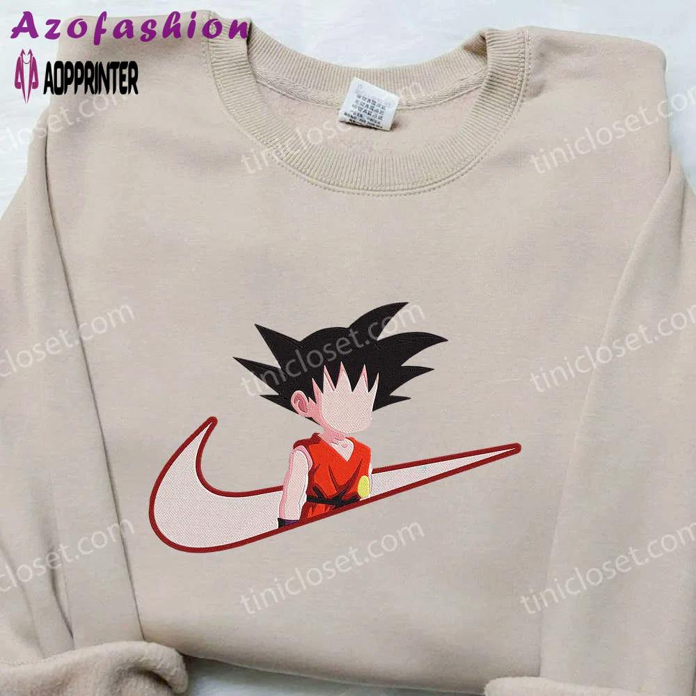 Dragon ball son goku kid nike embroidered shirt: anime sweatshirt & hoodie for fans Embroidered Shirt