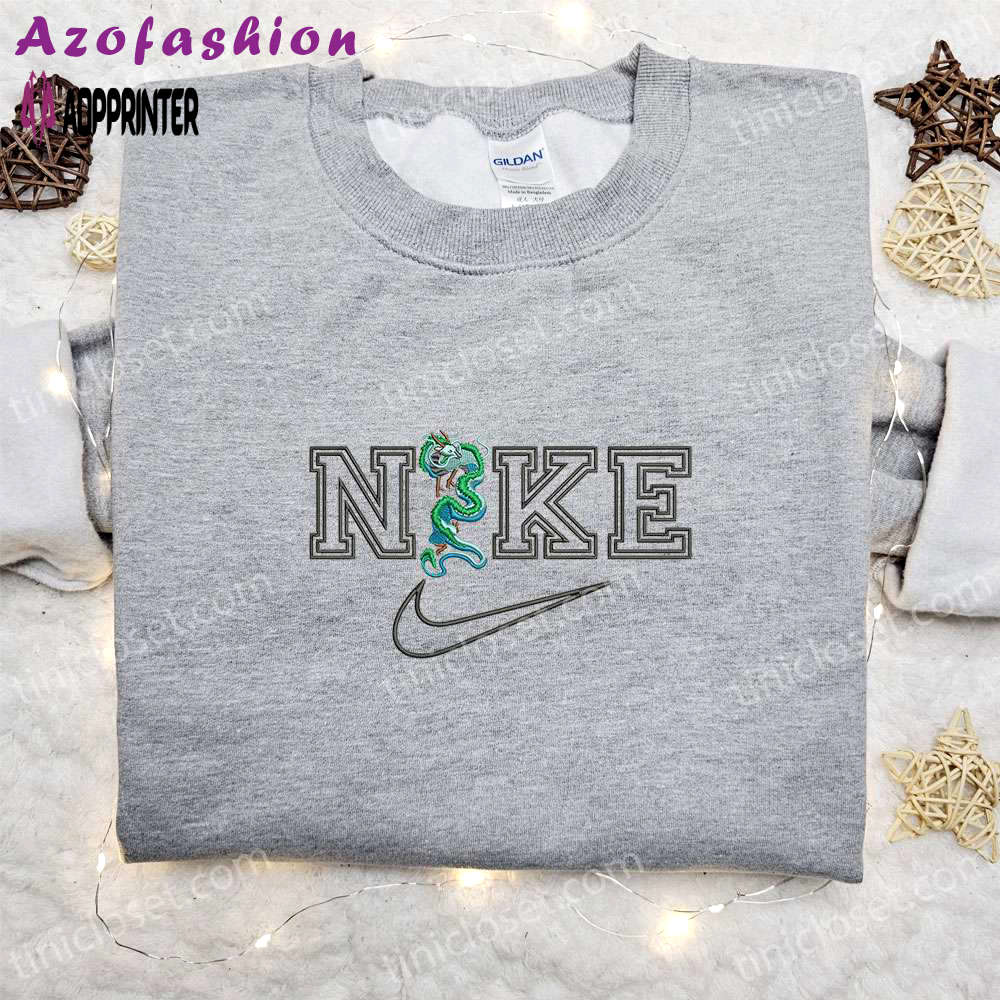 Dragon x nike cartoon embroidered sweatshirt & disney characters shirt – best birthday gift ideas for family Embroidered Shirt