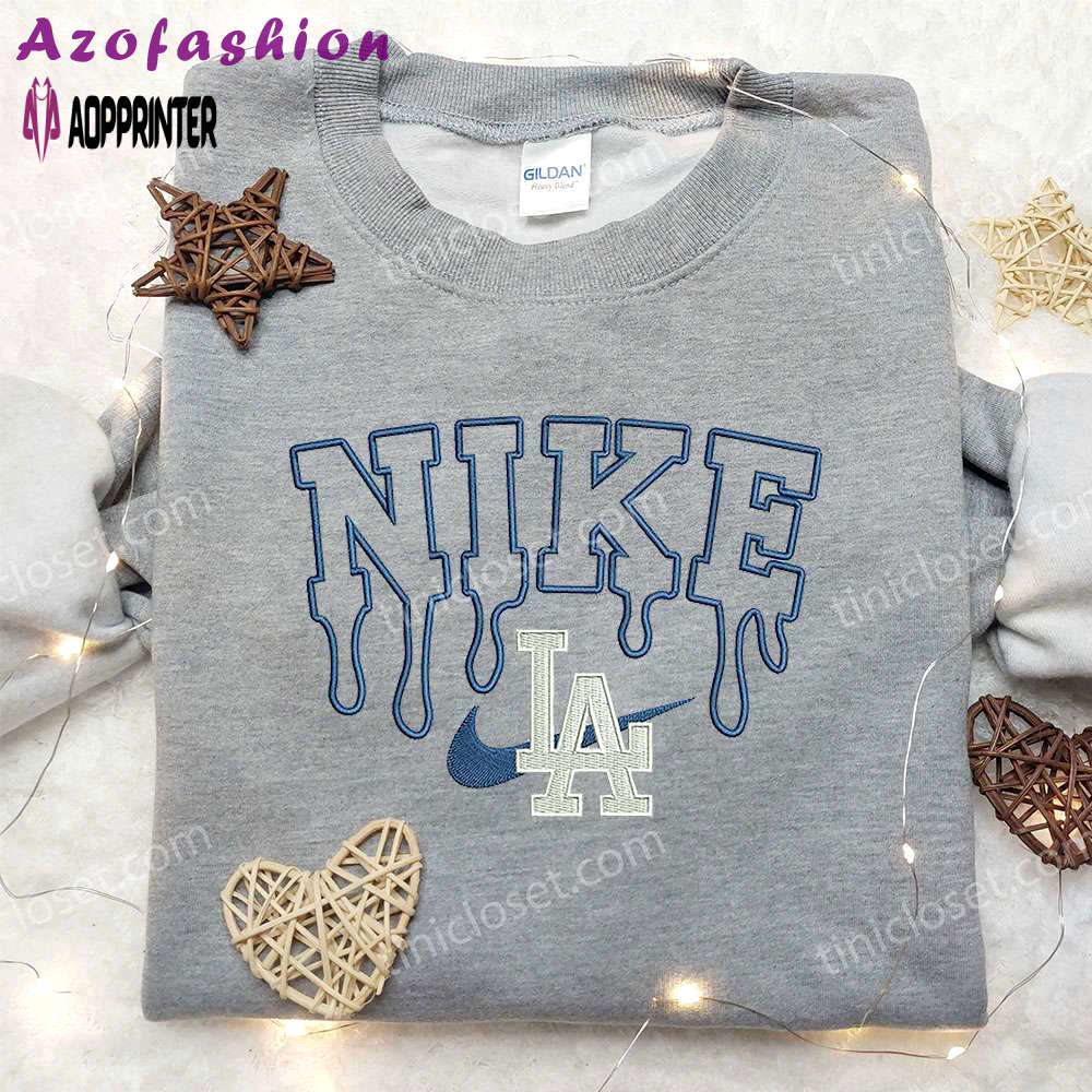 Drip la x nike embroidered shirt: custom gift for son stylish and unique nike shirt Embroidered Shirt