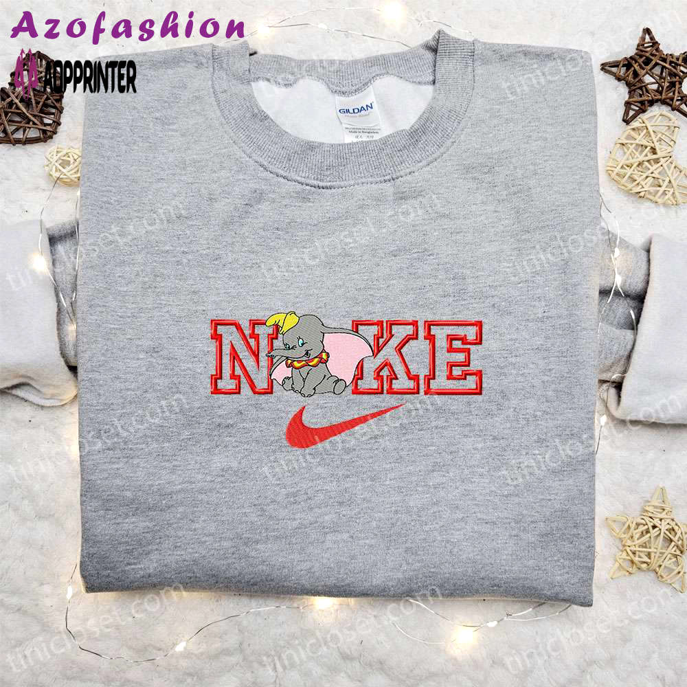Dumbo x nike cartoon embroidered shirt disney inspired limited edition Embroidered Shirt