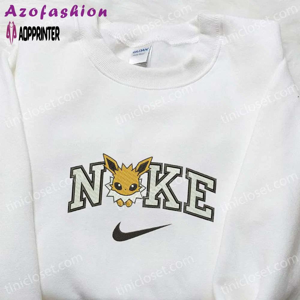 Eevee x nike anime embroidered tshirt: pokemon & nike inspired shirt Embroidered Shirt