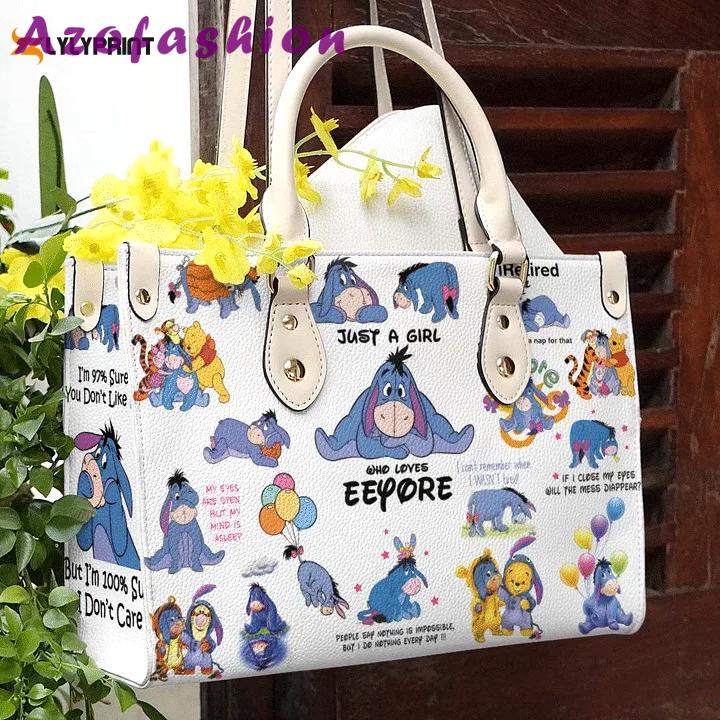 Eeyore winnie the pooh lover leather hand bag gift for women’s day – perfect women s day gift! g95 282 Women Leather Hand Bag