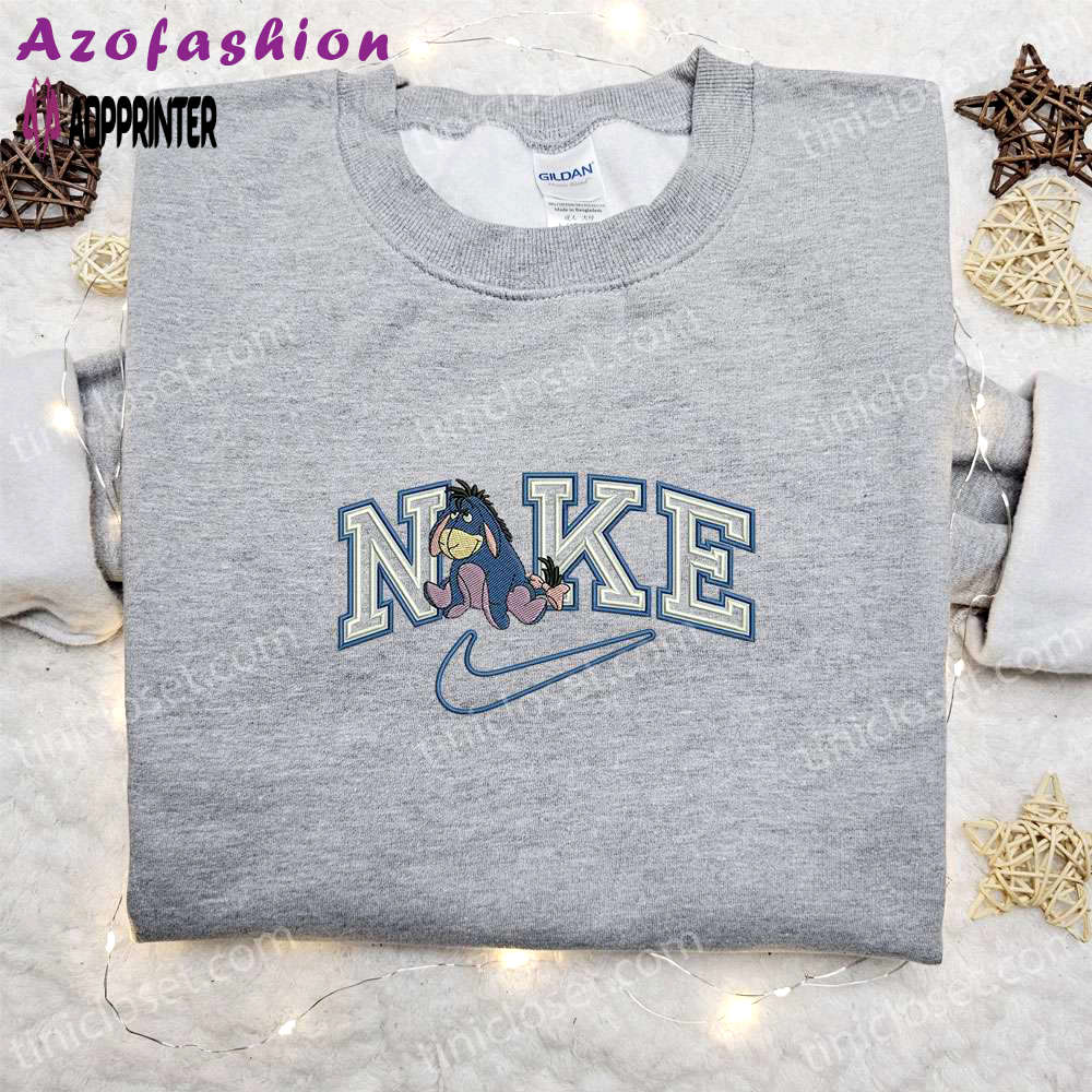 Eeyore x nike cartoon embroidered sweatshirt – best disney characters shirt perfect birthday gift idea for family Embroidered Shirt