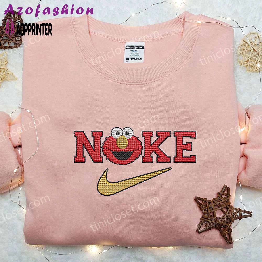 Elmo x nike embroidered shirt: sesame street custom tee with nike logo Embroidered Shirt